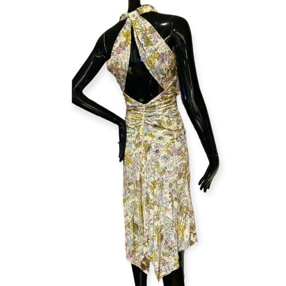 Cue Australia Floral Silk Open Back Dress Size 8 - Picture 4 of 10